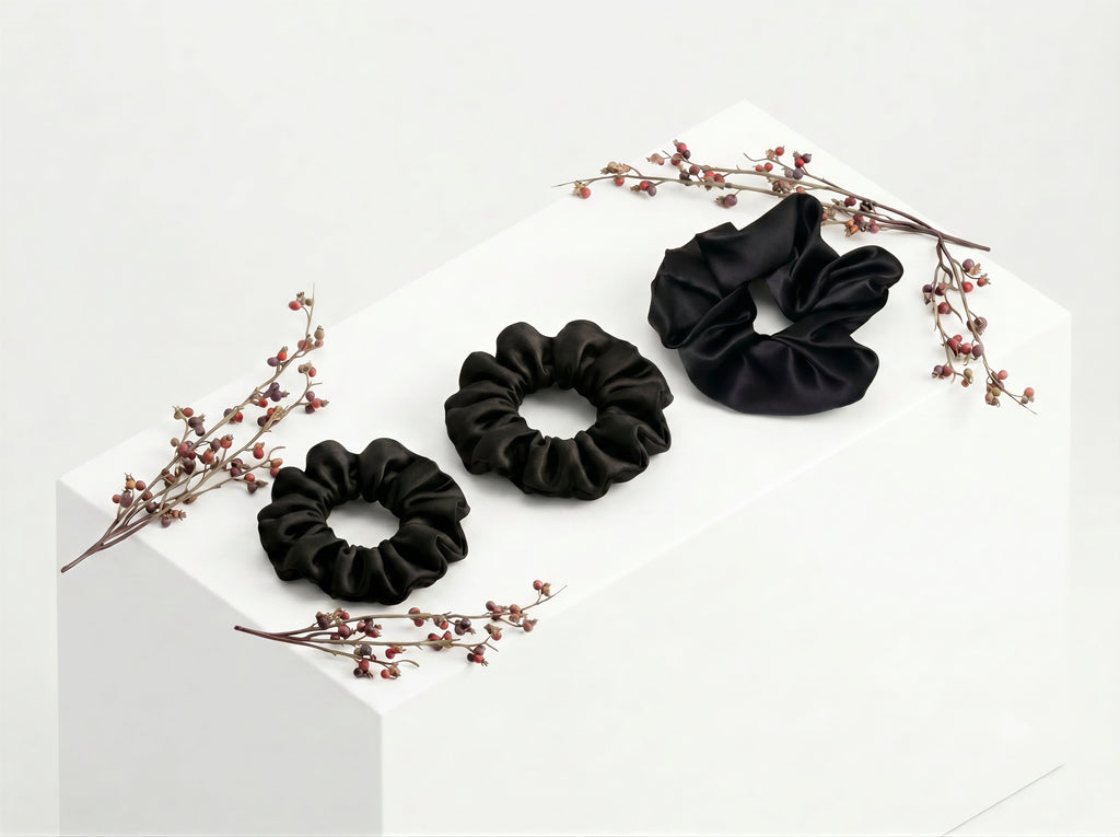 Black Silk Scrunchie