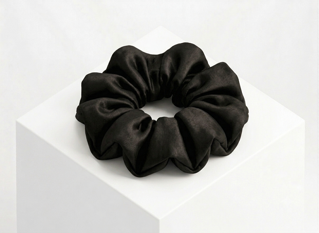 Black Silk Scrunchie