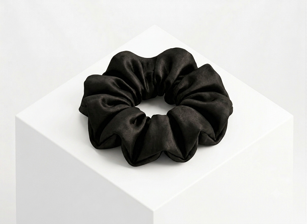 Black Silk Scrunchie