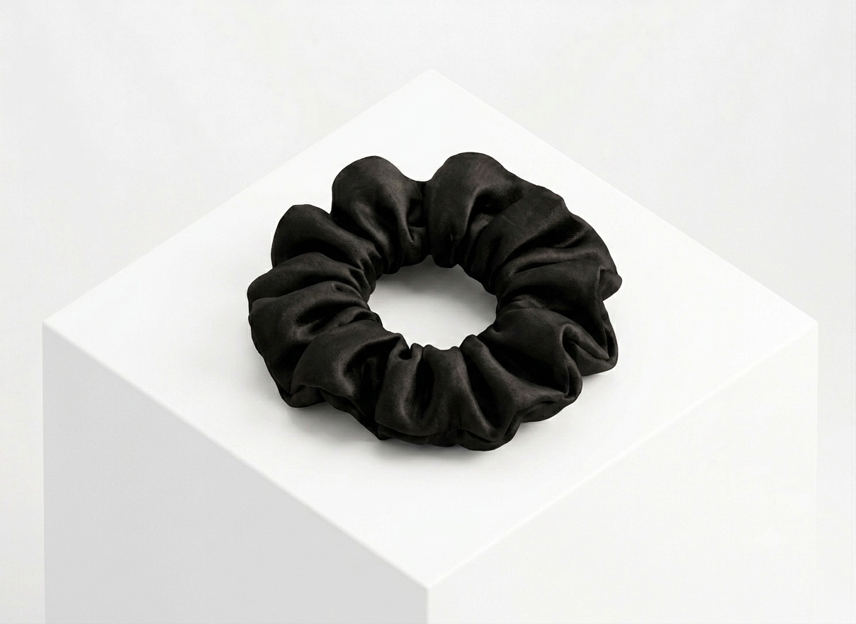 Black Silk Scrunchie