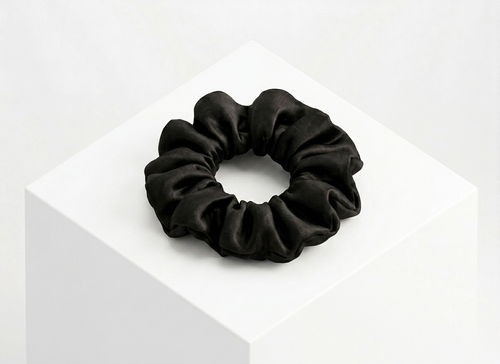 Black Silk Scrunchie