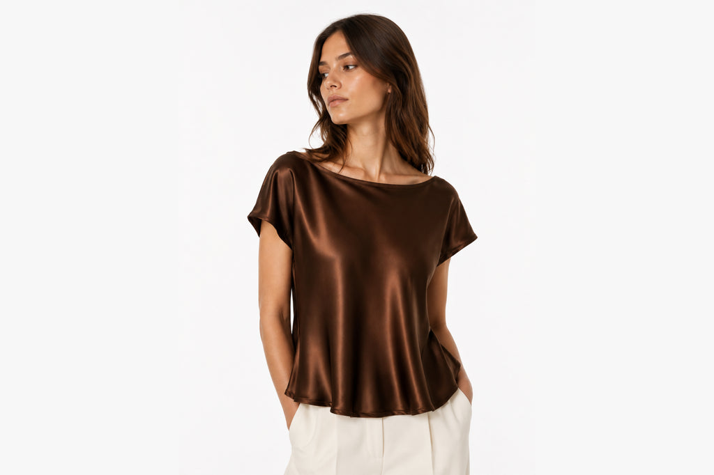 Brown Silk Top