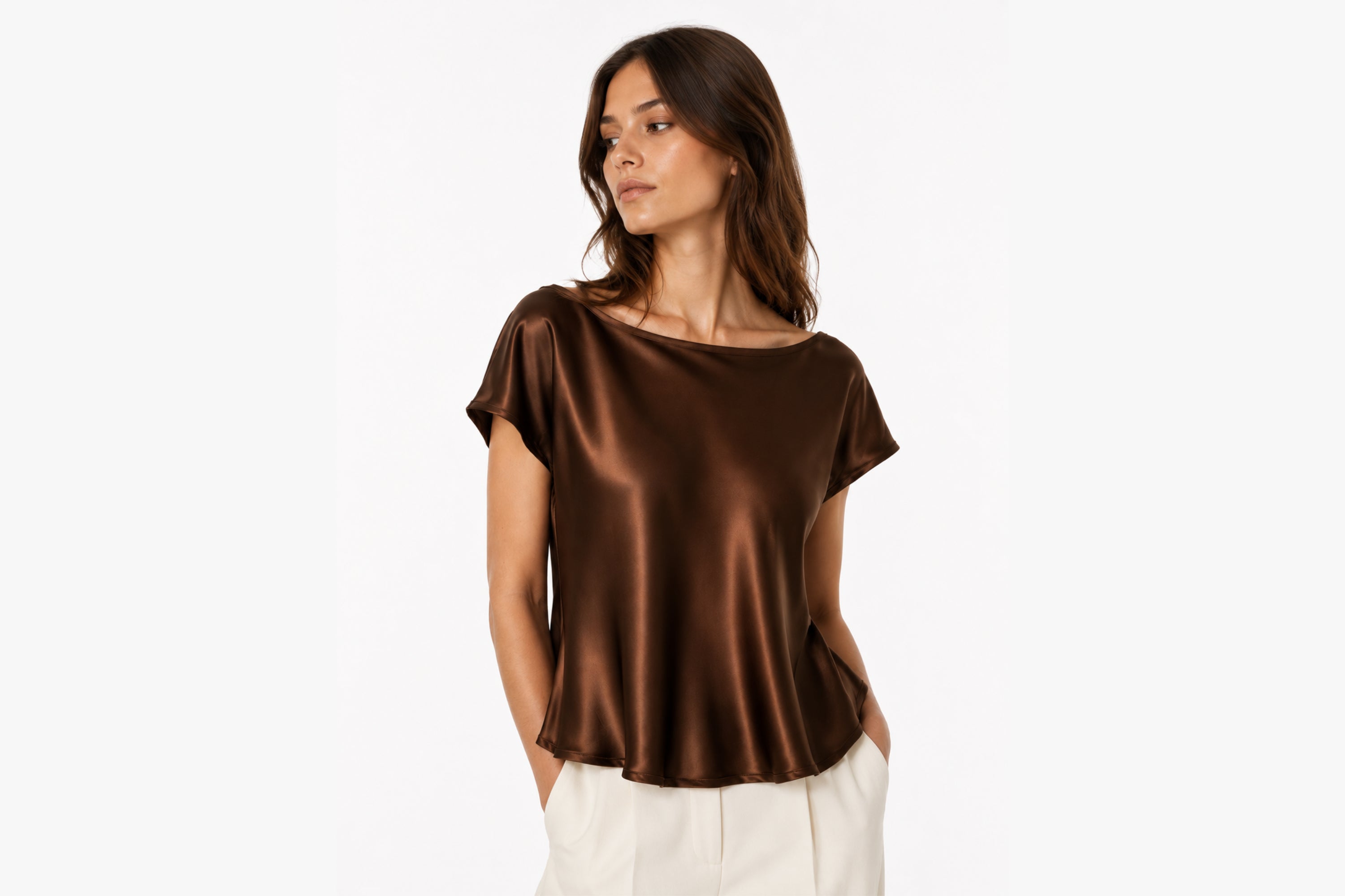 Brown Silk Top