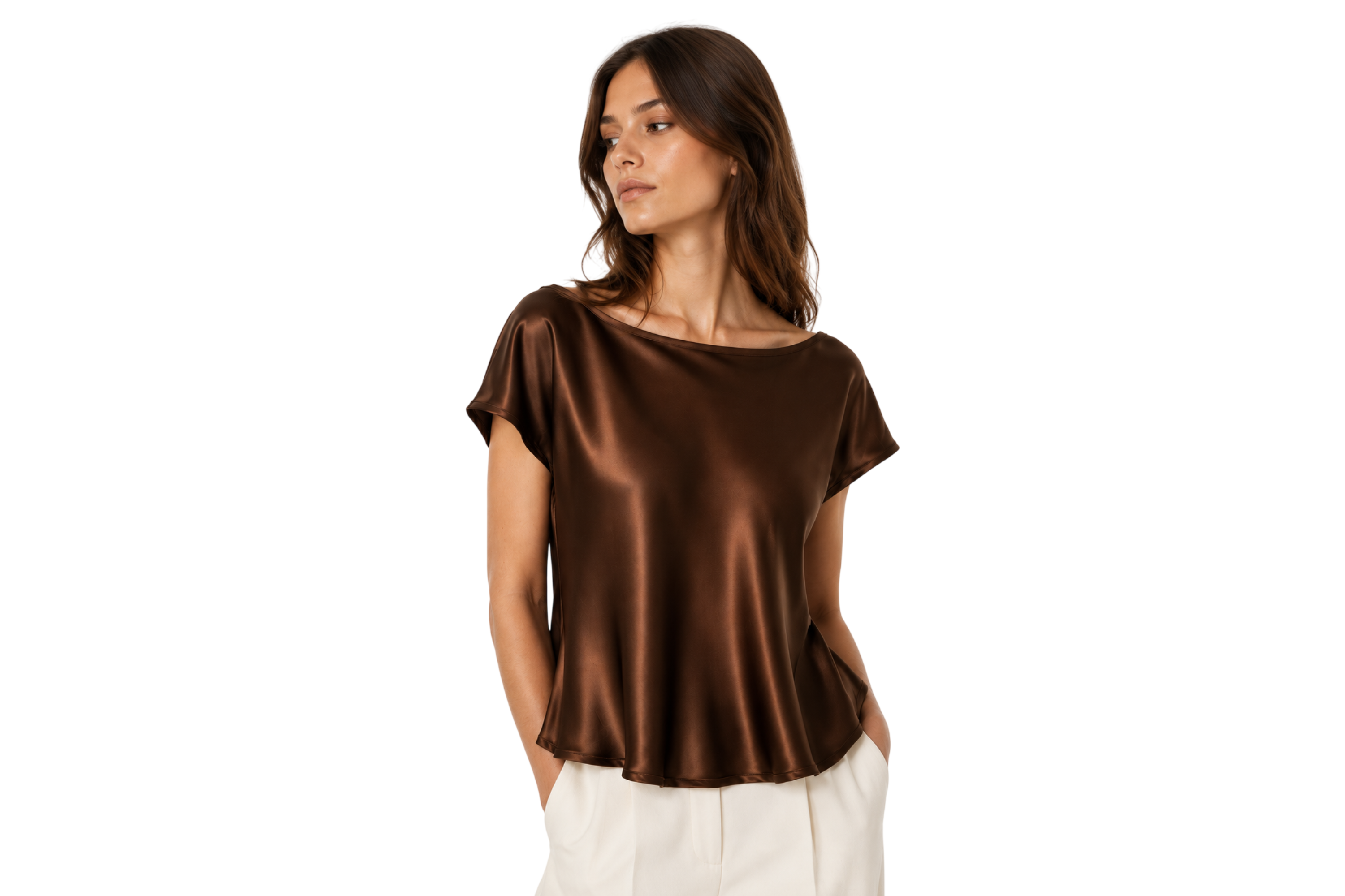 Brown Silk Top