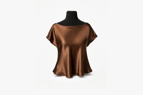 Brown Silk Top