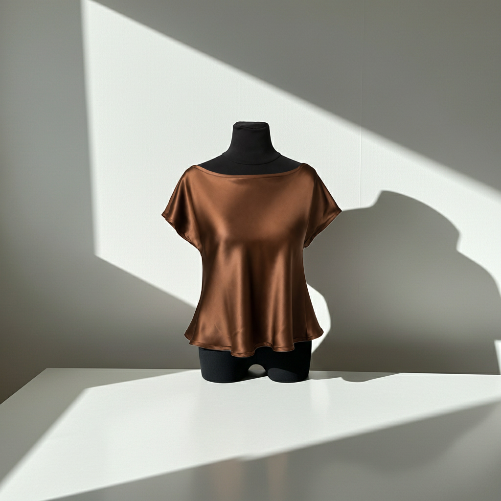 Brown Silk Top